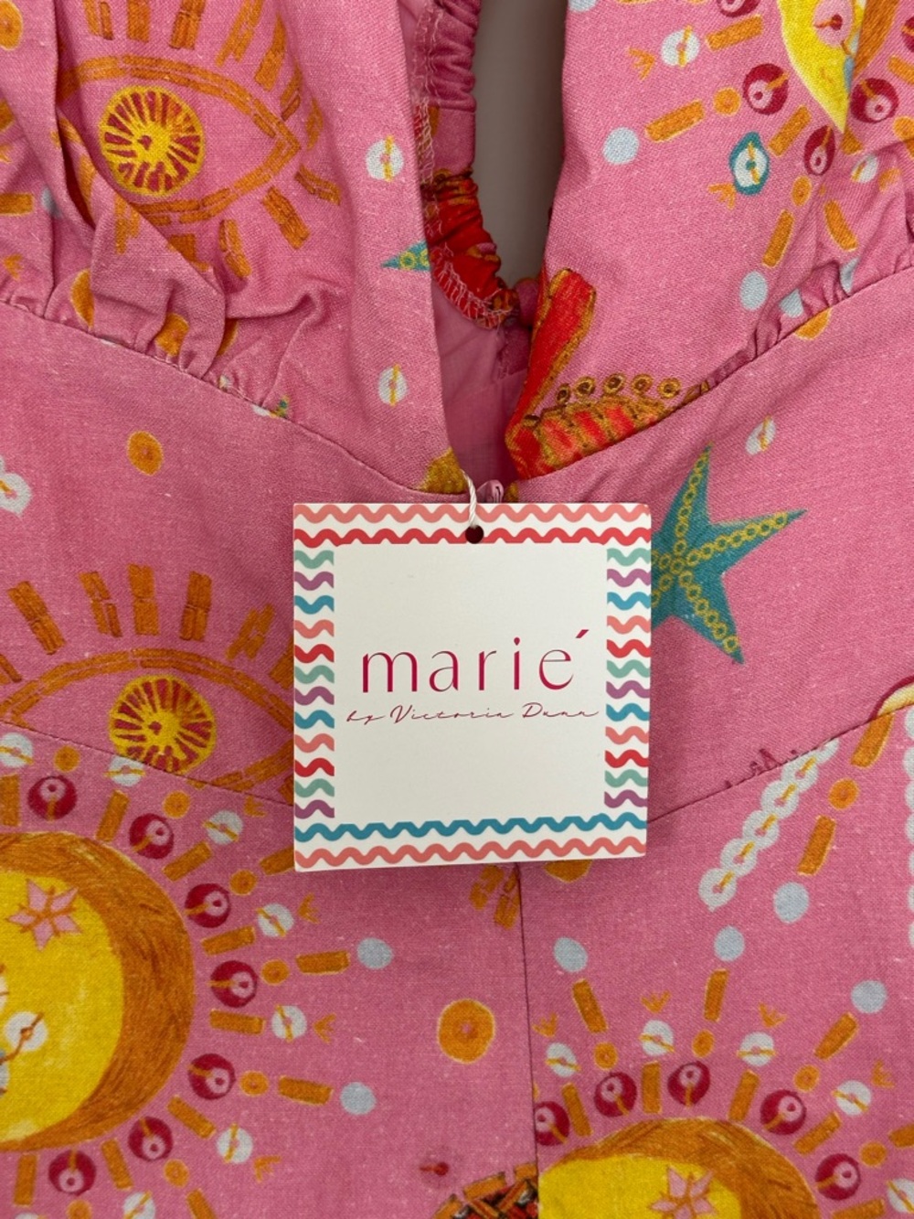 NWT Marie by Victoria Dunn Pink Printed Maxi Dress - Picture 4 of 5
